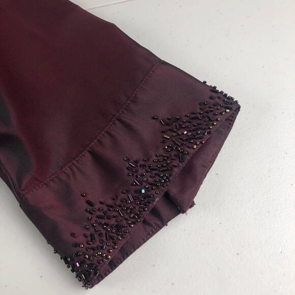Zola Evening burgundy beaded blazer 10 - Picture 5 of 12